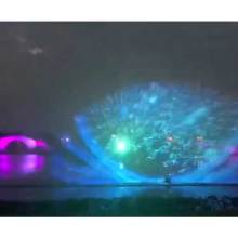 Outdoor laser water film show