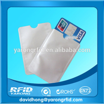 RFID blocking credit card protective sleeve