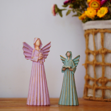 Hot Selling Resin Angel Statues: Creative Heavy Metal Style Memorial Peace Decorations