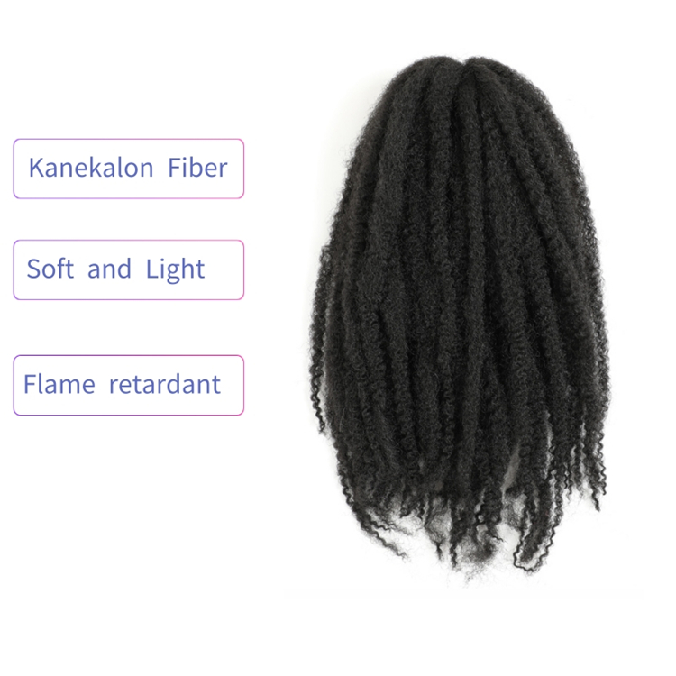 100% Kanekalon Wholesale 18 Inch 60g Synthetic Fiber Marley Braid Afro Kinky Braid Hair Afro Kinky Twist Hair Marley Hair Braid