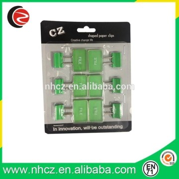 25MM Green Binder Clip with Rectangle Shape in Blister Card