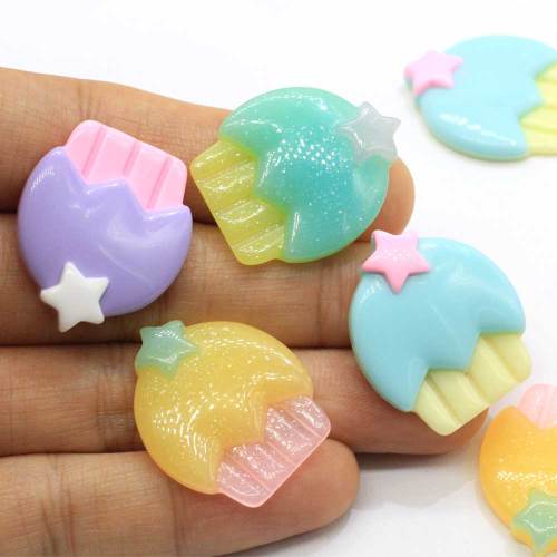 Multi Color Cupcake Resin Cabochon Simulation Food Miniature Decoration For Handmade Craft Decorative Beads Slime Filler