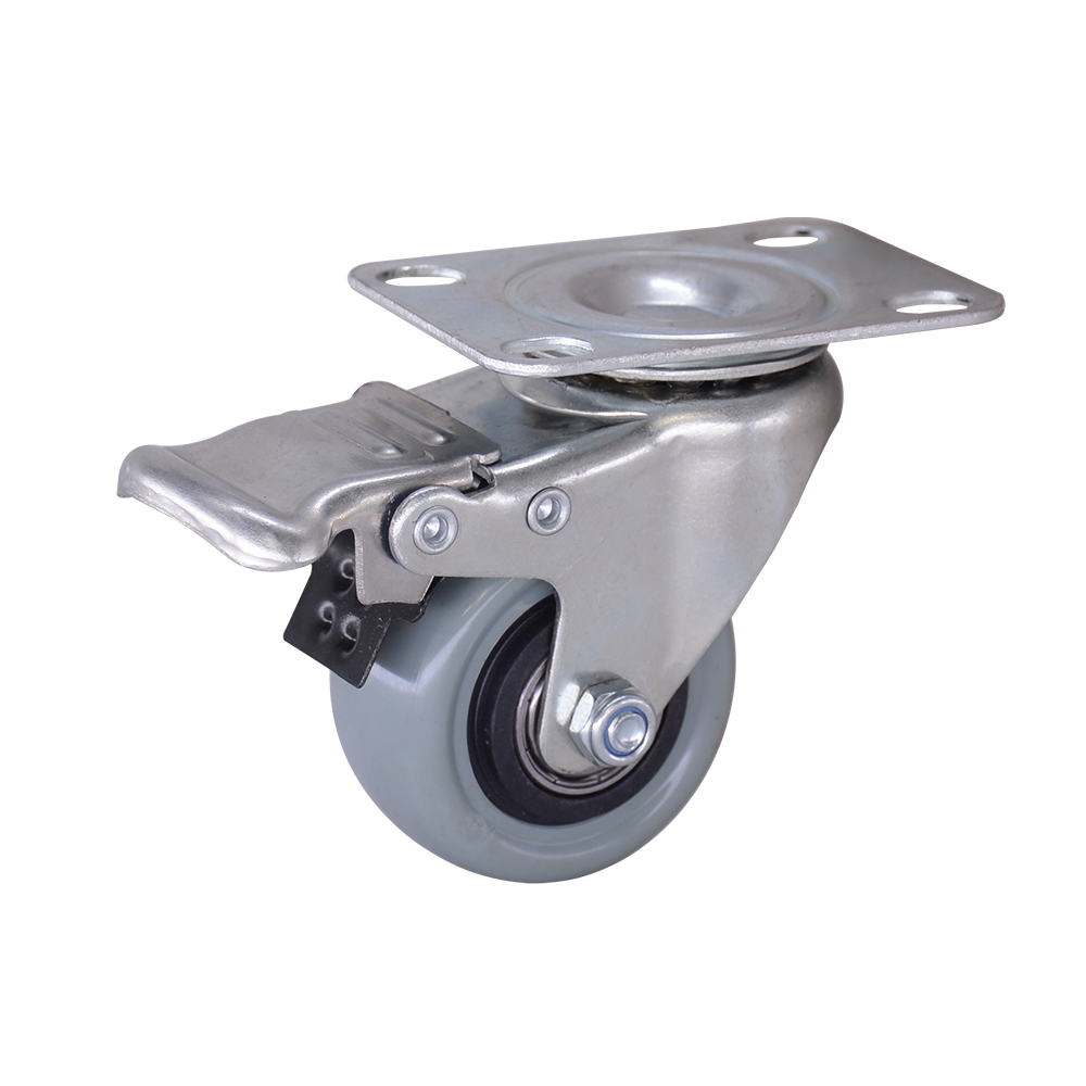 2 Inch Light Duty Caster With Brake Grey