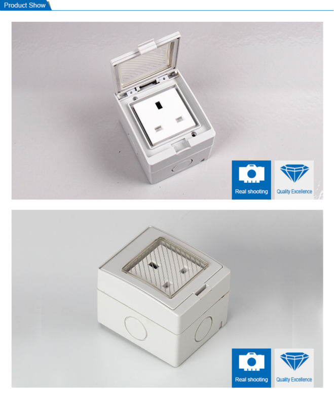 Wall Mounted Waterproof Socket Outlet with Double control