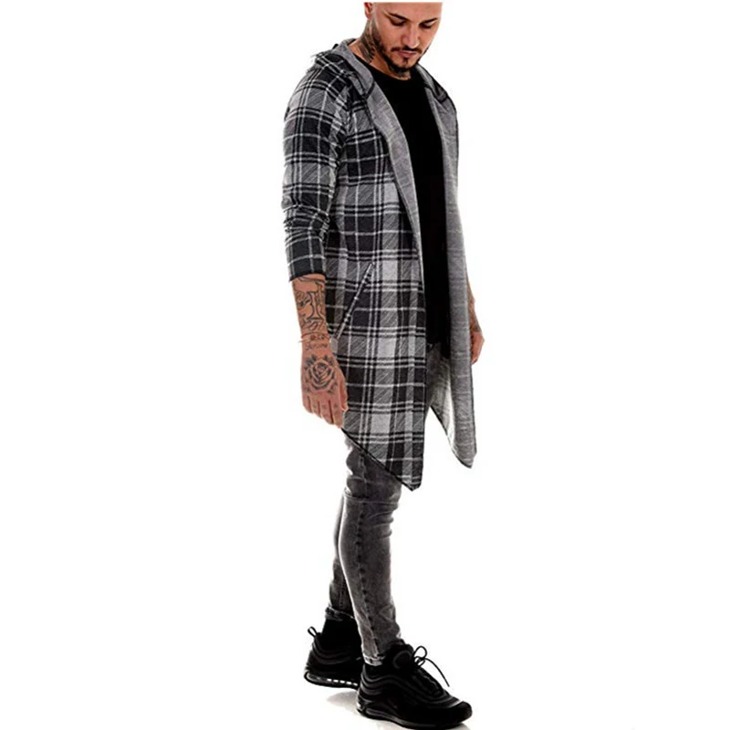 Simple Spring and Autumn Fashion Loose Plaid MID-Length Jacket