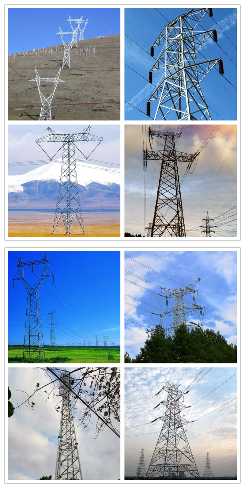 China Galvanized Uhv/Ehv Angle Steel/Steel Tube Power Transmission Tower