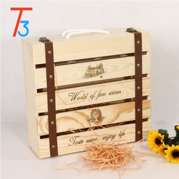 Wholesale Unfinished Wooden 4 Bottle Wine Boxes