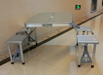 Folding dining table with chairs