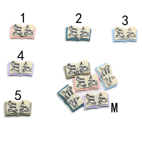 New Cute School Item Mini Book Shape Flatback Resin Cabochon Ornament Embellishments DIY Scrapbooking Phone Hair Bow Accessories