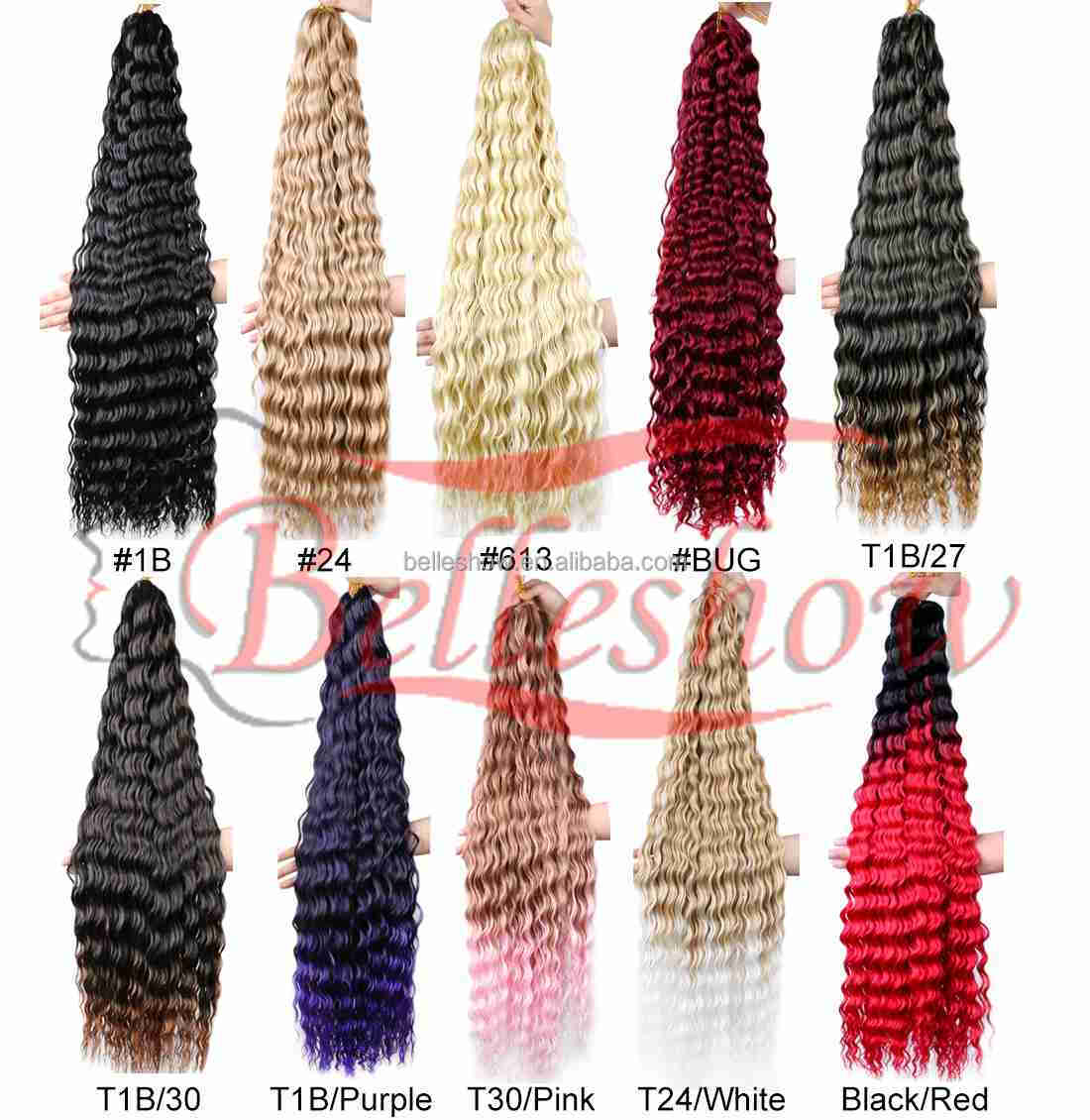 Hot sell Hair 30Inch 100G  synthetic deep wave twist hair extension wavy deep curly braids