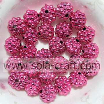 Mooie acryl elektrische plating kralen voor DIY ketting roze kleur