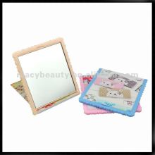 Square folding plastic cosmetic mirror