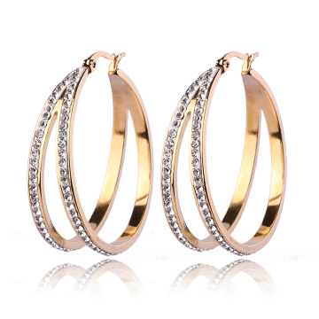 Fashion Jewelry Wedding Earrings surgical steel Cubic zirconia Hoop Earrings