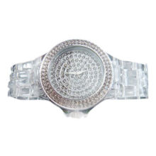 Plastic Watch with PC21S Japan Movement, Decorated with Czech Stones