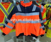 high visibility reflective orange safety jacket
