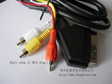 male scart connector to rca adapter