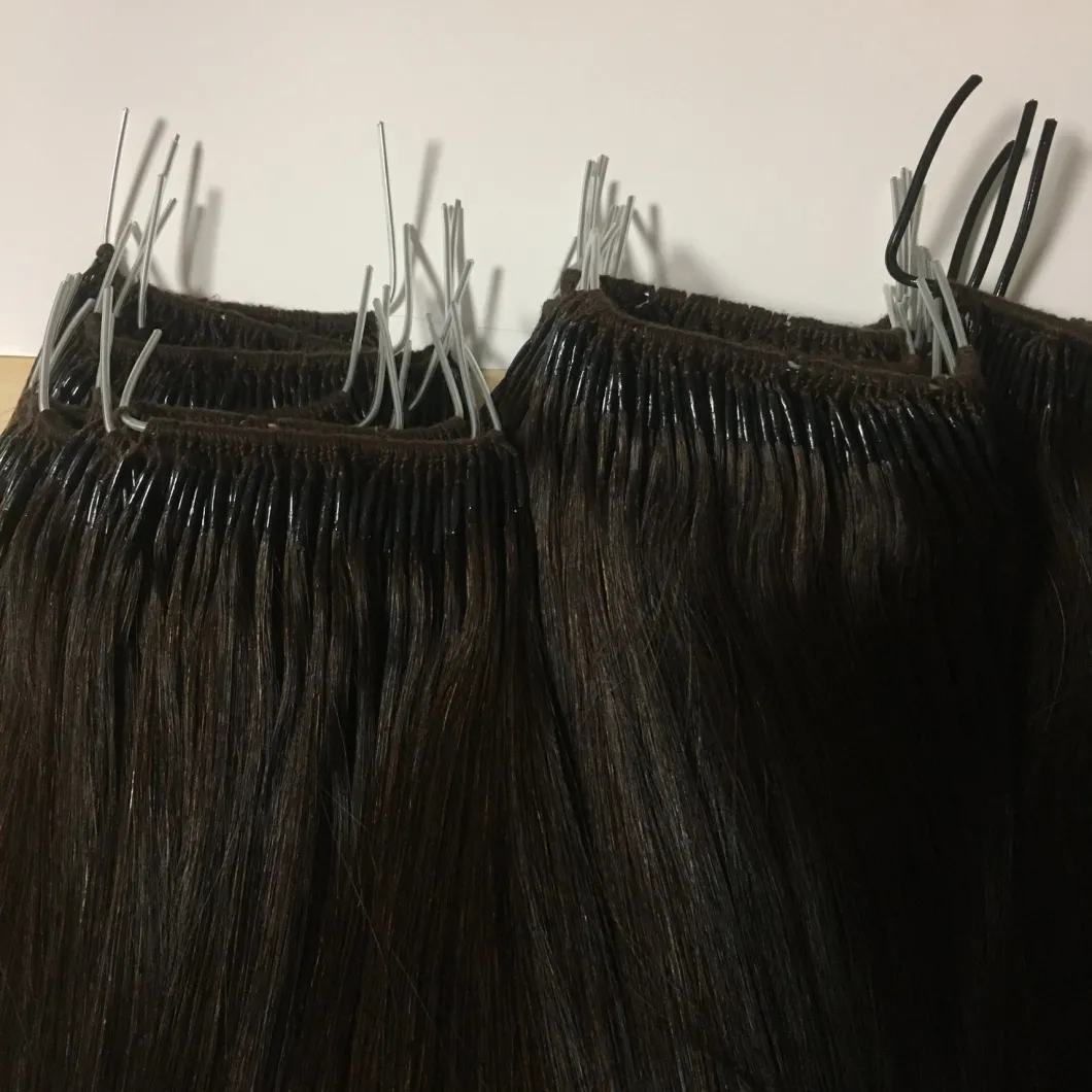 Human Virgin Hair 1A# 18 Inch Straight Style Top Quality Grade Knot Thread Hair Extension Remy Hair