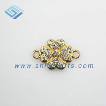 Rhinestone clover Bracelet Connector Bracelet Charms