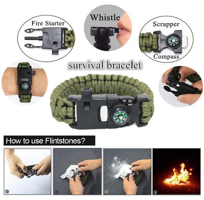 Camping Emergency 12 in 1 Survival Gear Kit,Cool Unique Gifts for Men Husband Dad Boyfriend, Fun Gadget Mens Gifts Ideas