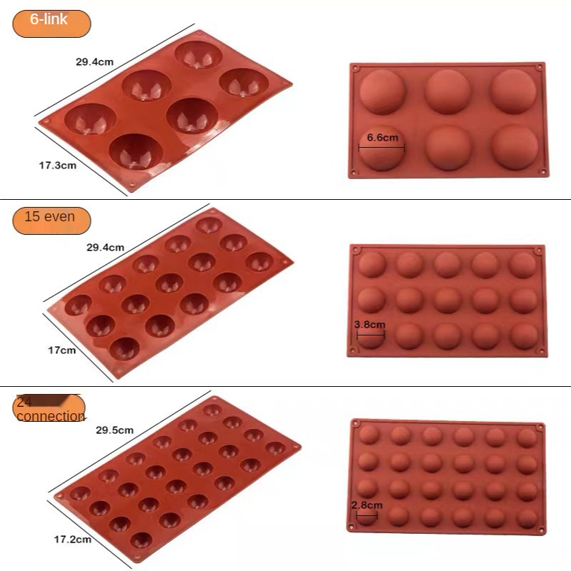 Food Grade BPA Free Round Shape Cake Mold Brown Half Ball Sphere Silicone Mold For Chocolate Dessert Mould DIY Decorating