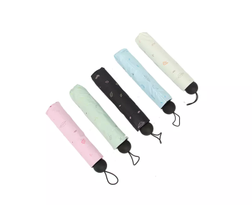 Summer Umbrella Distributor: Light Blue, Open Hand, UV Cut, Black Coating, Reversed, 3 Fold