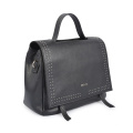 Whitney Large Studded Leather Cabrio Tote Bag Schwarz