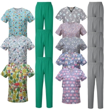 Top Quality Multicolor Animal Printed Women's Scrub Tops & Uniform Sets