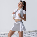 High Waist Pleated Skirt And Tops Tennis Set