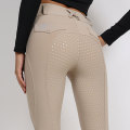 Frauen Leggings Khaki Pferdhose mit Tasche