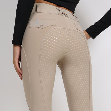 Leggings féminins culottes équins kaki avec poche