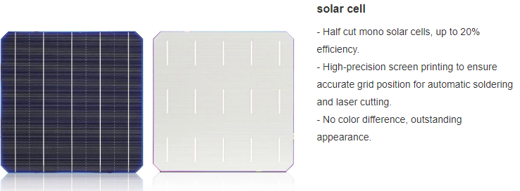 30W-530W تقدير الألواح الشمسية