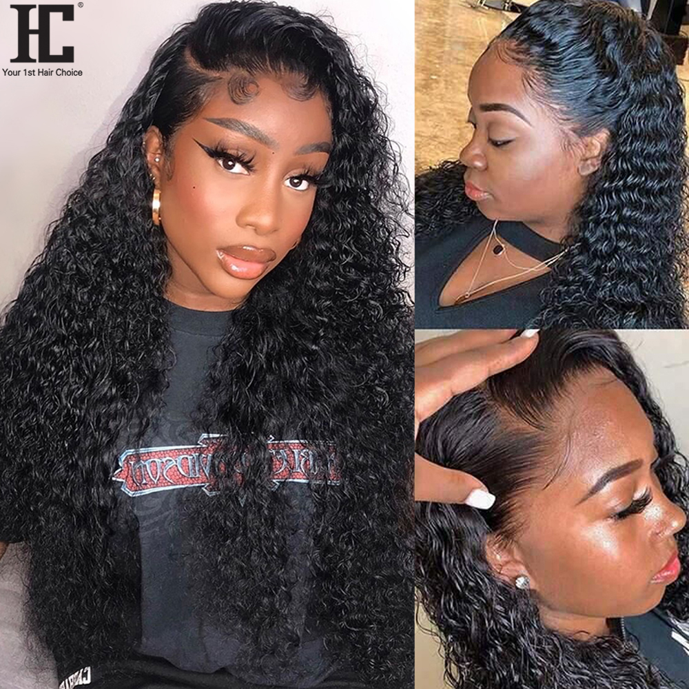 Cheap Wholesale  hd Lace Front Brazilian Kinky Curly Wig with Baby Hair 110g-320g 100% Human Hair for Black Women