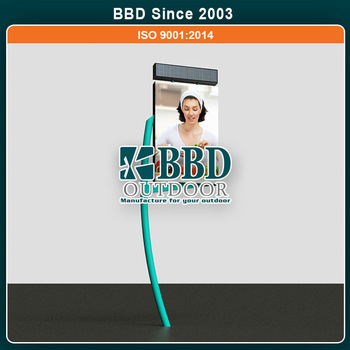 One sided street pole advertise small outdoor lightbox slim