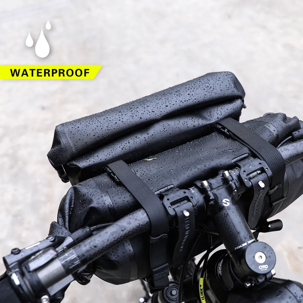 Waterproof Handlebar Bags Set 12L Bikepacking Bags Front 2 Dry Packs for MTB Road Bicycles Bike Packing Accessories