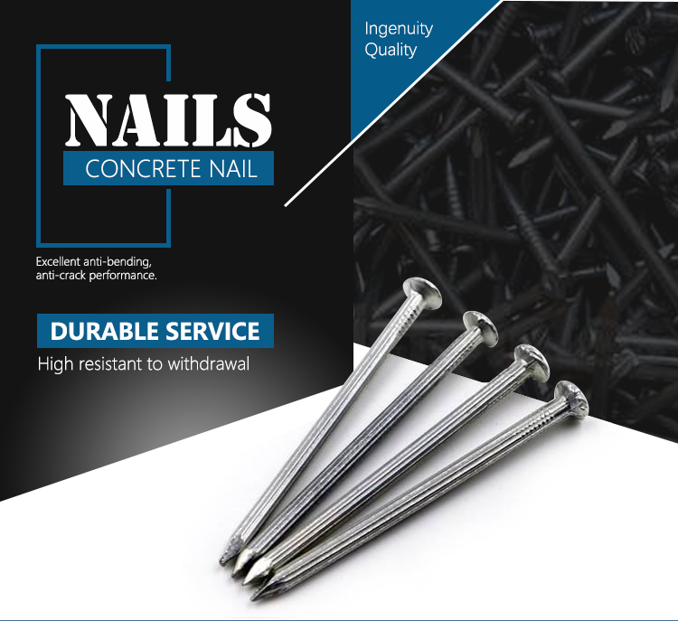 1to 4 inch 10cm concrete nails with washer 1-1/2 inch 25kg box steel cut masonry nails galvanized hardened steel concrete nails