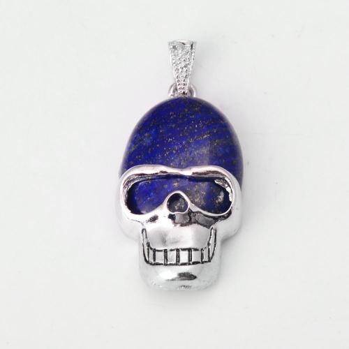 Lapis Lazuli Semi Precious stone Skull Pendant