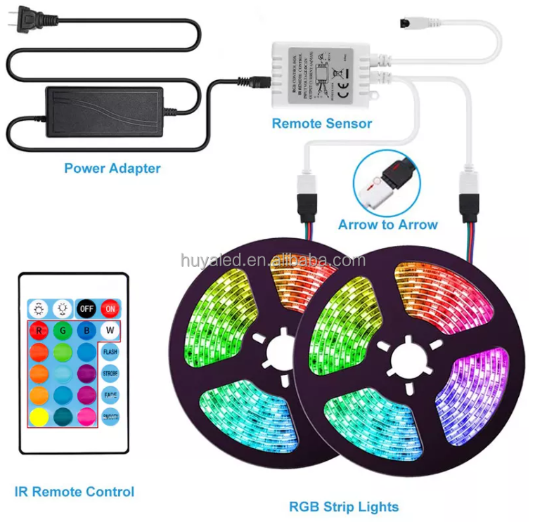 wholesale   led strip full kit  SMD 2835  60 leds/m  room  decoration strip light 5m  rgb led strip kit  IR controller