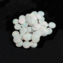 Synthetic Opal Loose Stone White Round Cut Opal
