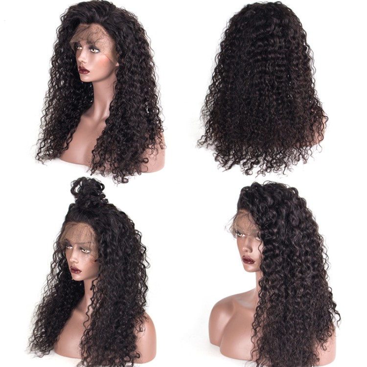 Natural Color Virgin Curly Human Hair Wigs 10A Grade Lace Front Wig Raw Indian Hair Wig For Black Women