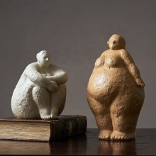 Fiberglass abstract figure statue desktop size indoor