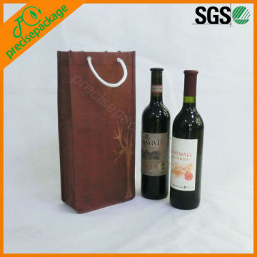 High Quality 2 Bottle Wine Carrying Paper Bag