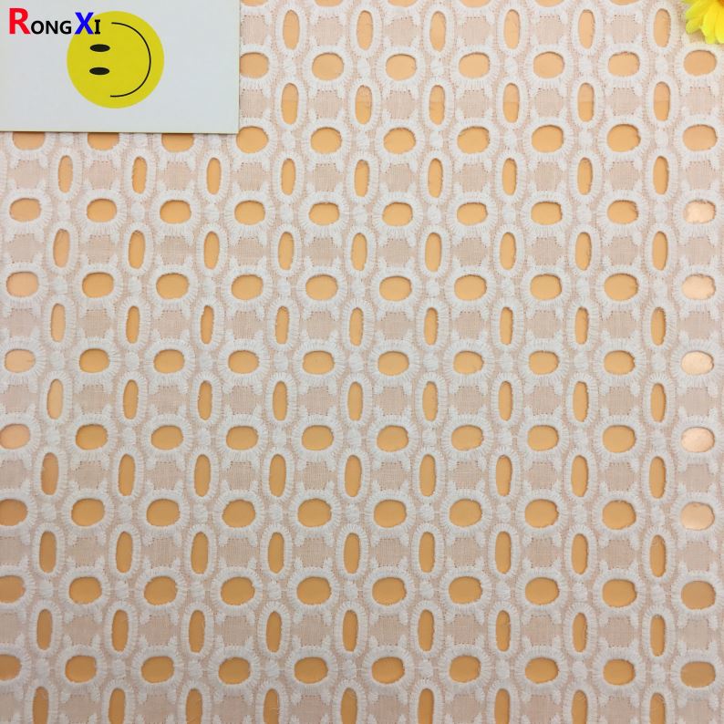 RXF TL10205S Professional Stock Lot Cotton Single Jersey Fabric eyelet fabric