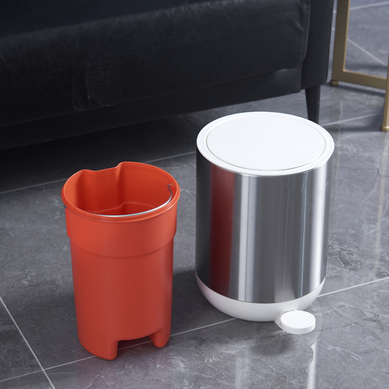 Stainless steel trash can