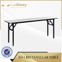 Hotel Restaurant Used Folding Banquet Rectangular Table With Polywood Top Metal Frame
