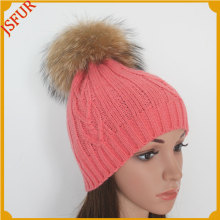 Jsfur Wholesale Top Hat With Detachable Fur Pompoms