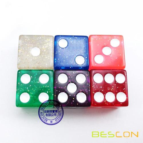 Bescon High Quality Casino Size Glitter Dice 19MM with Big Dots