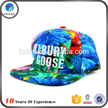 custom cheap printed flat brim snapback cap