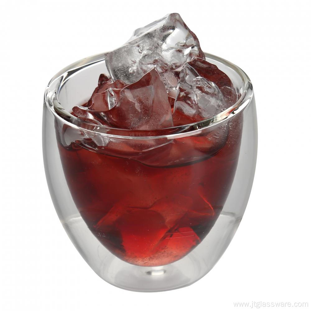 80ml glass double wall coffee cup tea cup