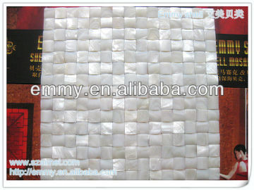 Convex white brick freshwater MOP shell mosaics