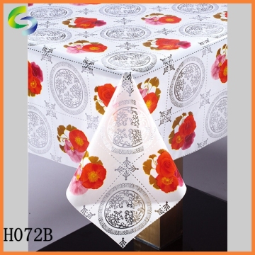 Transparent printed table linens in rolls